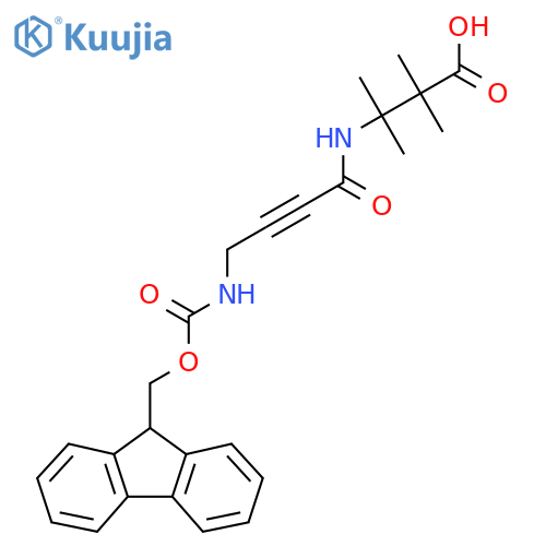 3-4-({(9H-fluoren-9-yl)methoxycarbonyl}amino)but-2-ynamido-2,2,3-trimethylbutanoic acid structure