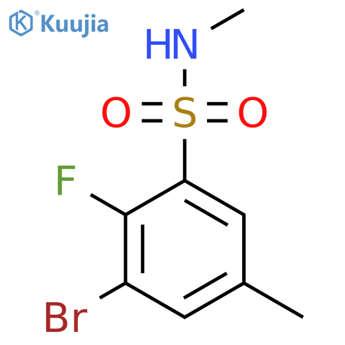 3-bromo-2-fluoro-N,5-dimethylbenzene-1-sulfonamide structure
