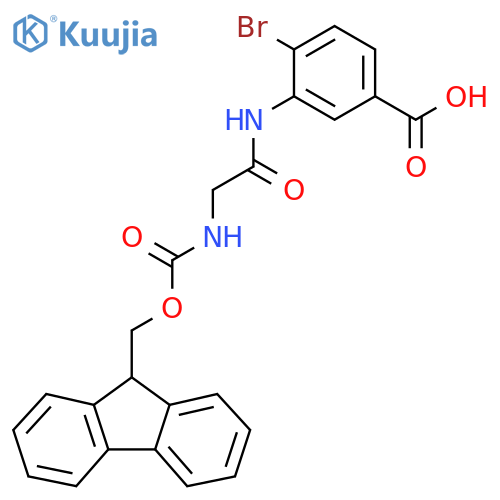 4-bromo-3-2-({(9H-fluoren-9-yl)methoxycarbonyl}amino)acetamidobenzoic acid structure