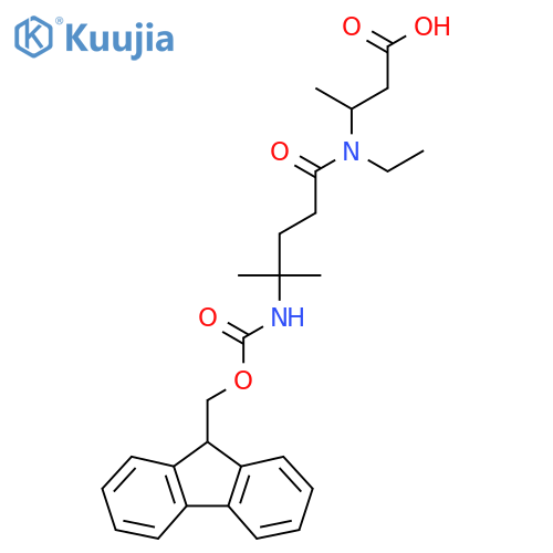 3-N-ethyl-4-({(9H-fluoren-9-yl)methoxycarbonyl}amino)-4-methylpentanamidobutanoic acid structure