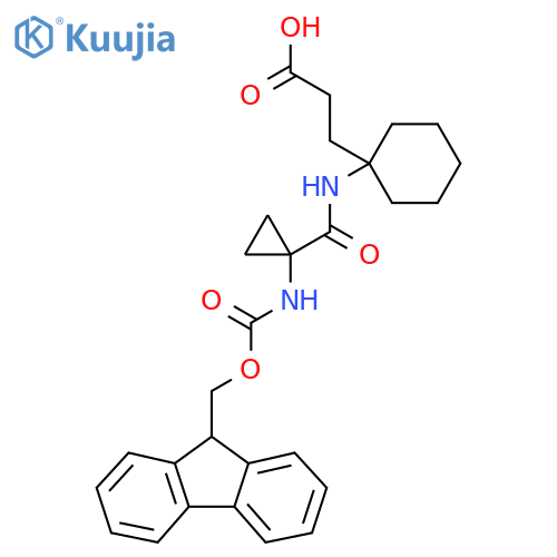 3-{1-1-({(9H-fluoren-9-yl)methoxycarbonyl}amino)cyclopropaneamidocyclohexyl}propanoic acid structure