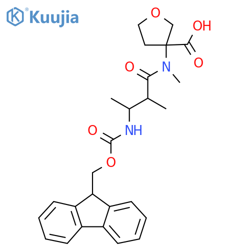 3-3-({(9H-fluoren-9-yl)methoxycarbonyl}amino)-N,2-dimethylbutanamidooxolane-3-carboxylic acid structure