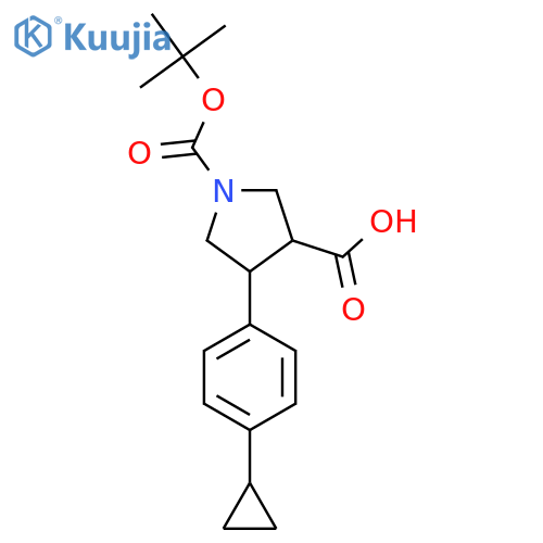1-(tert-butoxy)carbonyl-4-(4-cyclopropylphenyl)pyrrolidine-3-carboxylic acid structure