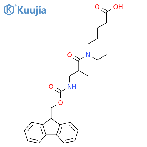 5-N-ethyl-3-({(9H-fluoren-9-yl)methoxycarbonyl}amino)-2-methylpropanamidopentanoic acid structure