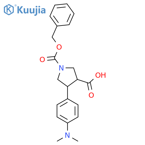 1-(benzyloxy)carbonyl-4-4-(dimethylamino)phenylpyrrolidine-3-carboxylic acid structure