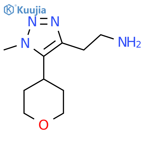 2-1-methyl-5-(oxan-4-yl)-1H-1,2,3-triazol-4-ylethan-1-amine structure