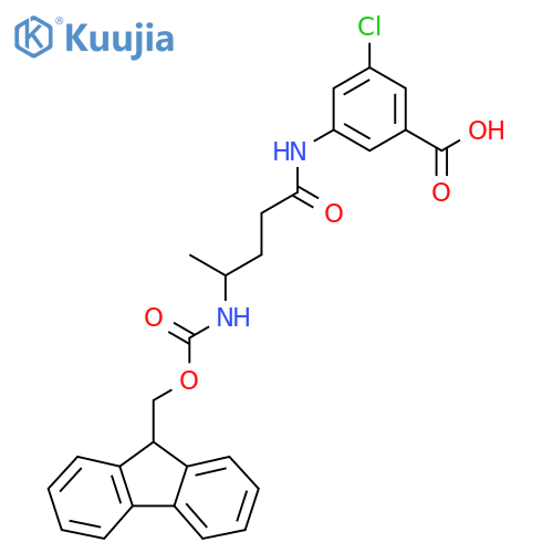3-chloro-5-4-({(9H-fluoren-9-yl)methoxycarbonyl}amino)pentanamidobenzoic acid structure