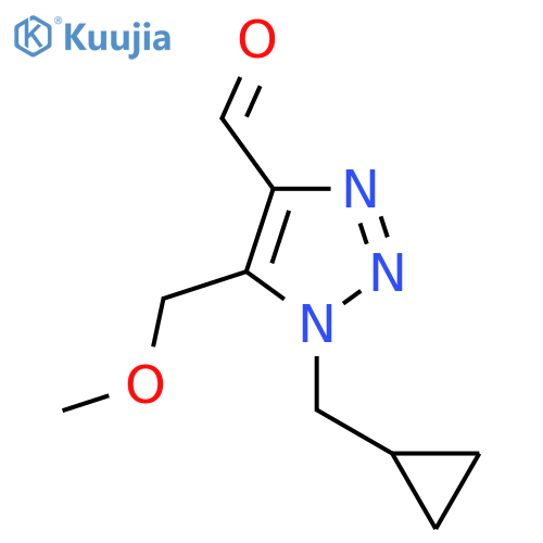 1-(cyclopropylmethyl)-5-(methoxymethyl)-1H-1,2,3-triazole-4-carbaldehyde structure