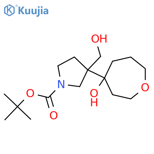 Tert-butyl 3-(hydroxymethyl)-3-(4-hydroxyoxepan-4-yl)pyrrolidine-1-carboxylate structure