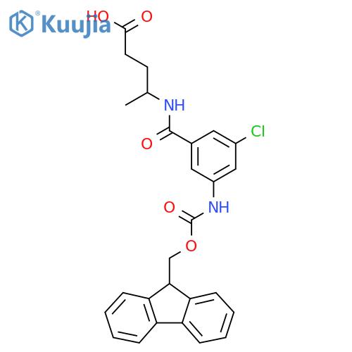 4-{3-chloro-5-({(9H-fluoren-9-yl)methoxycarbonyl}amino)phenylformamido}pentanoic acid structure