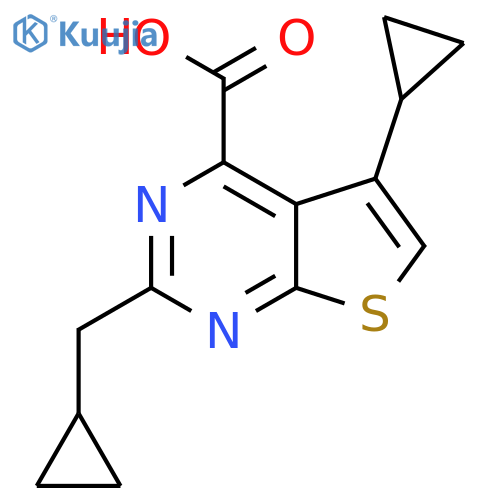 5-cyclopropyl-2-(cyclopropylmethyl)thieno2,3-dpyrimidine-4-carboxylic acid structure