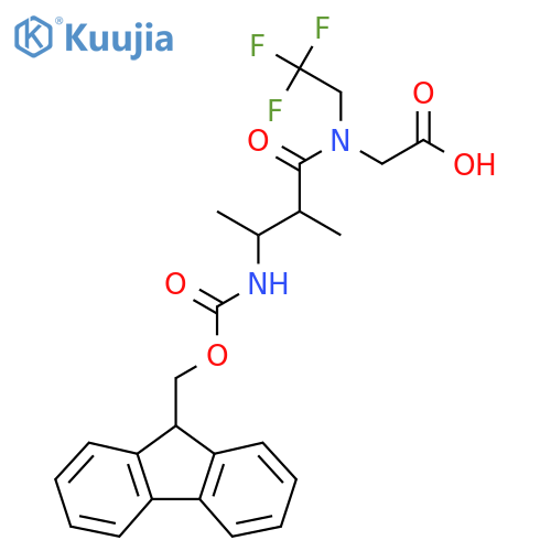 2-3-({(9H-fluoren-9-yl)methoxycarbonyl}amino)-2-methyl-N-(2,2,2-trifluoroethyl)butanamidoacetic acid structure
