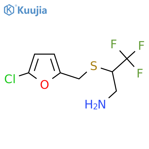 2-{(5-chlorofuran-2-yl)methylsulfanyl}-3,3,3-trifluoropropan-1-amine structure