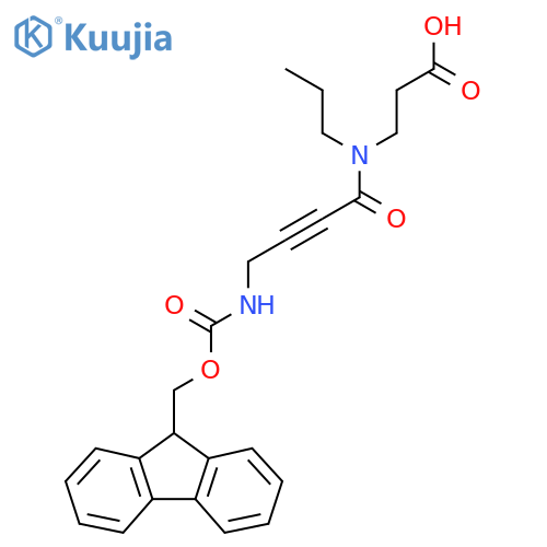 3-4-({(9H-fluoren-9-yl)methoxycarbonyl}amino)-N-propylbut-2-ynamidopropanoic acid structure
