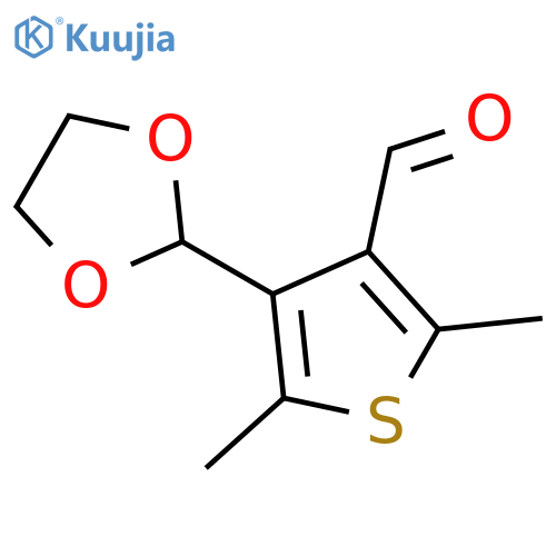 4-(1,3-dioxolan-2-yl)-2,5-dimethylthiophene-3-carbaldehyde structure
