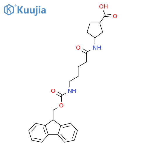 3-5-({(9H-fluoren-9-yl)methoxycarbonyl}amino)pentanamidocyclopentane-1-carboxylic acid structure