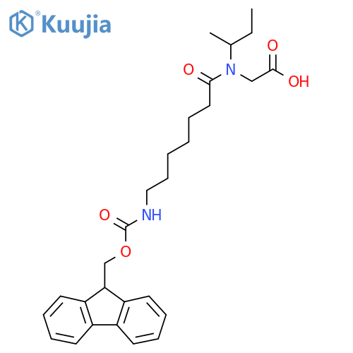 2-N-(butan-2-yl)-7-({(9H-fluoren-9-yl)methoxycarbonyl}amino)heptanamidoacetic acid structure