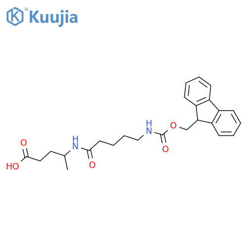 4-5-({(9H-fluoren-9-yl)methoxycarbonyl}amino)pentanamidopentanoic acid structure
