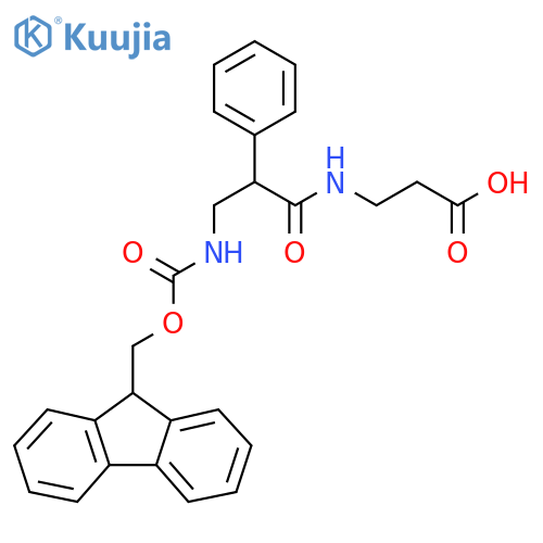 3-3-({(9H-fluoren-9-yl)methoxycarbonyl}amino)-2-phenylpropanamidopropanoic acid structure