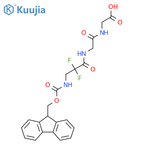 2-{2-3-({(9H-fluoren-9-yl)methoxycarbonyl}amino)-2,2-difluoropropanamidoacetamido}acetic acid structure