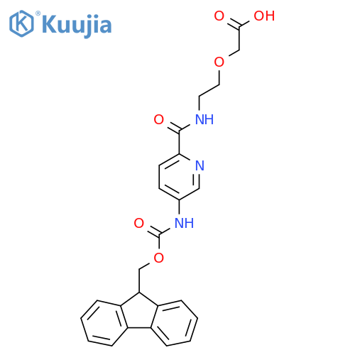 2-(2-{5-({(9H-fluoren-9-yl)methoxycarbonyl}amino)pyridin-2-ylformamido}ethoxy)acetic acid structure