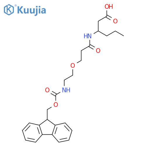 3-{3-2-({(9H-fluoren-9-yl)methoxycarbonyl}amino)ethoxypropanamido}hexanoic acid structure