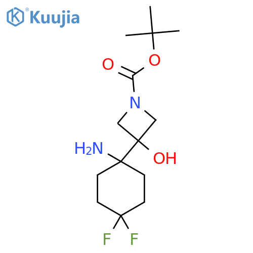 tert-butyl 3-(1-amino-4,4-difluorocyclohexyl)-3-hydroxyazetidine-1-carboxylate structure