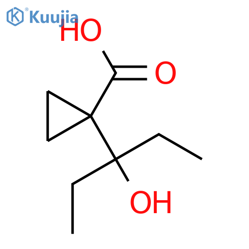 1-(3-hydroxypentan-3-yl)cyclopropane-1-carboxylic acid structure