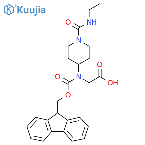 2-{1-(ethylcarbamoyl)piperidin-4-yl({(9H-fluoren-9-yl)methoxycarbonyl})amino}acetic acid structure