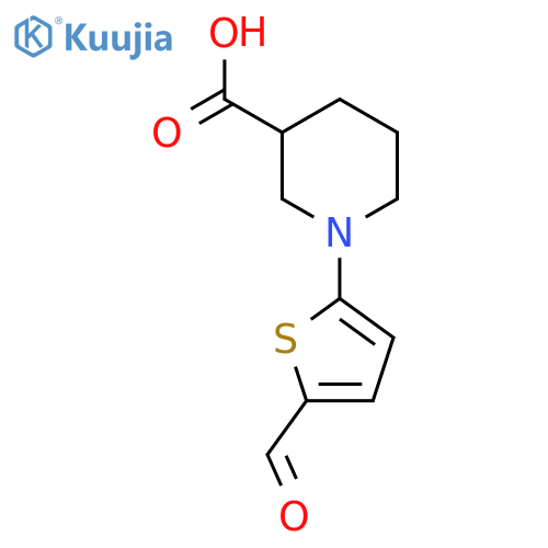 1-(5-formylthiophen-2-yl)piperidine-3-carboxylic acid structure