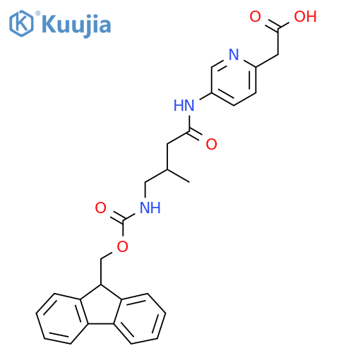 2-{5-4-({(9H-fluoren-9-yl)methoxycarbonyl}amino)-3-methylbutanamidopyridin-2-yl}acetic acid structure