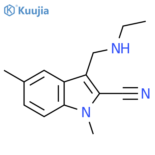 3-(ethylamino)methyl-1,5-dimethyl-1H-indole-2-carbonitrile structure