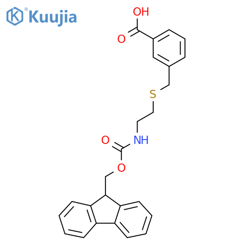 3-({2-({(9H-fluoren-9-yl)methoxycarbonyl}amino)ethylsulfanyl}methyl)benzoic acid structure