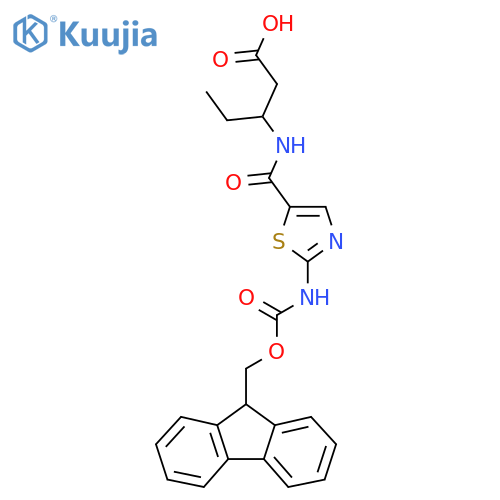 3-{2-({(9H-fluoren-9-yl)methoxycarbonyl}amino)-1,3-thiazol-5-ylformamido}pentanoic acid structure