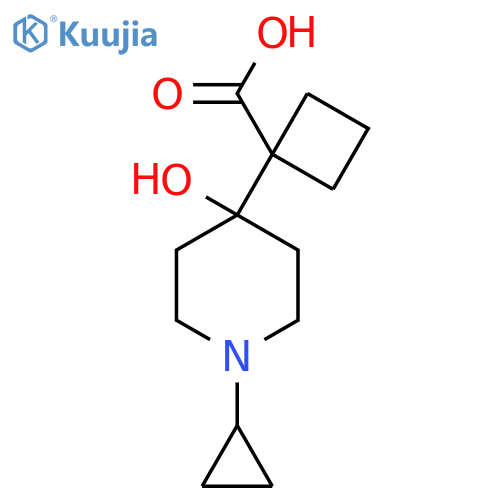 1-(1-cyclopropyl-4-hydroxypiperidin-4-yl)cyclobutane-1-carboxylic acid structure