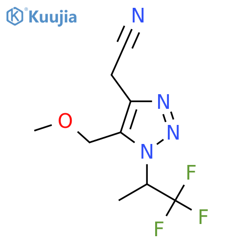 2-5-(methoxymethyl)-1-(1,1,1-trifluoropropan-2-yl)-1H-1,2,3-triazol-4-ylacetonitrile structure