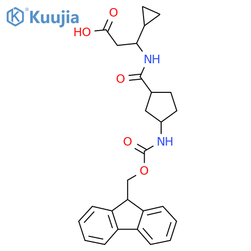 3-cyclopropyl-3-{3-({(9H-fluoren-9-yl)methoxycarbonyl}amino)cyclopentylformamido}propanoic acid structure