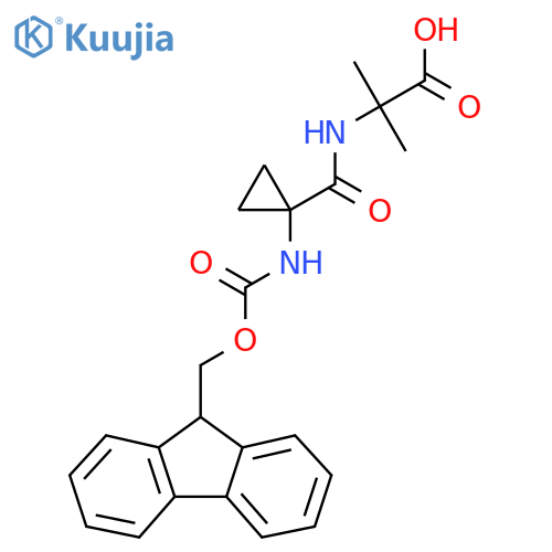 2-{1-({(9H-fluoren-9-yl)methoxycarbonyl}amino)cyclopropylformamido}-2-methylpropanoic acid structure