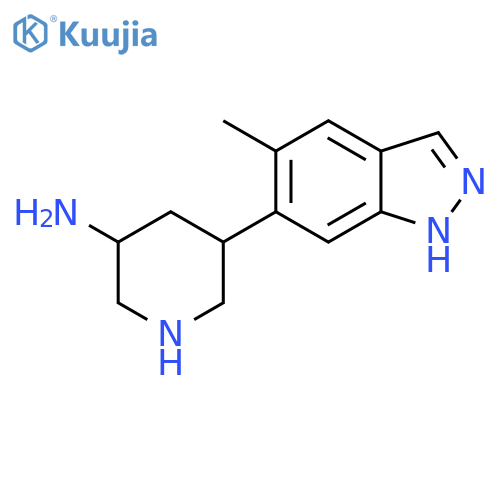 5-(5-methyl-1H-indazol-6-yl)piperidin-3-amine structure