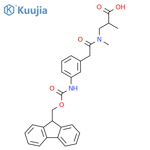 3-{2-3-({(9H-fluoren-9-yl)methoxycarbonyl}amino)phenyl-N-methylacetamido}-2-methylpropanoic acid structure