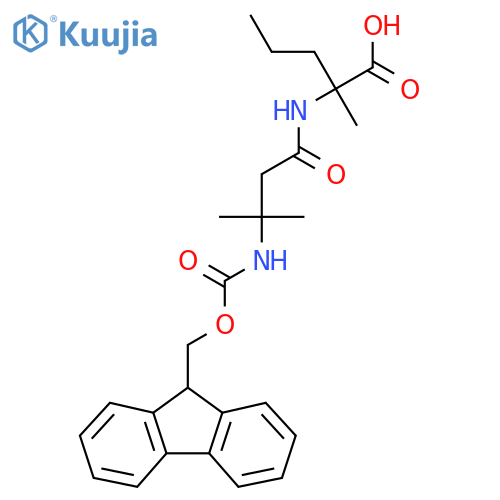2-3-({(9H-fluoren-9-yl)methoxycarbonyl}amino)-3-methylbutanamido-2-methylpentanoic acid structure