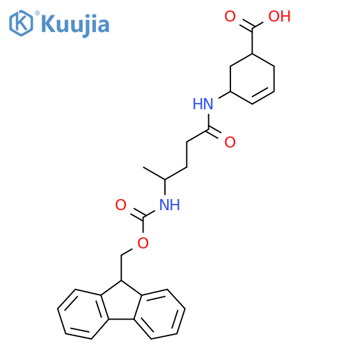 5-4-({(9H-fluoren-9-yl)methoxycarbonyl}amino)pentanamidocyclohex-3-ene-1-carboxylic acid structure