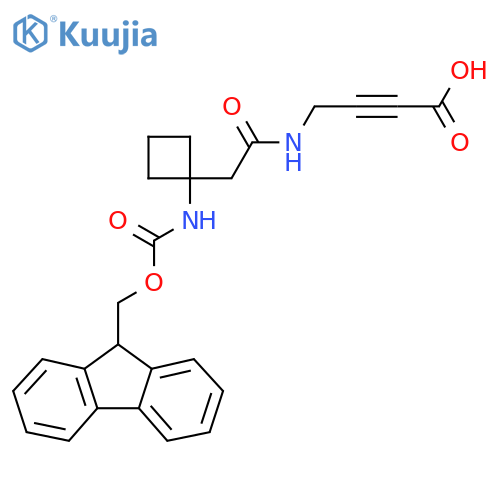 4-{2-1-({(9H-fluoren-9-yl)methoxycarbonyl}amino)cyclobutylacetamido}but-2-ynoic acid structure
