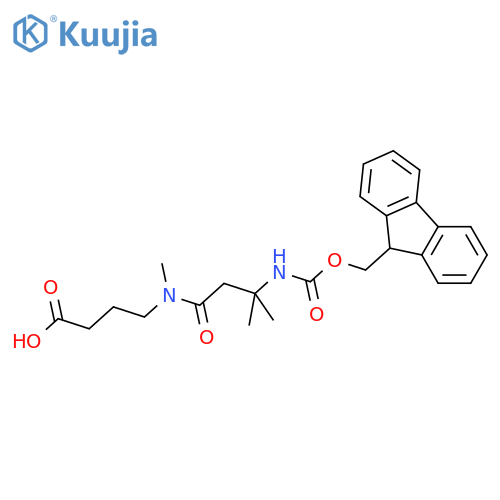 4-3-({(9H-fluoren-9-yl)methoxycarbonyl}amino)-N,3-dimethylbutanamidobutanoic acid structure