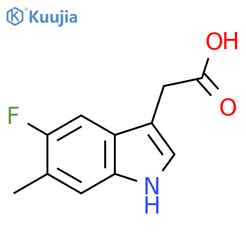 2-(5-fluoro-6-methyl-1H-indol-3-yl)acetic acid structure