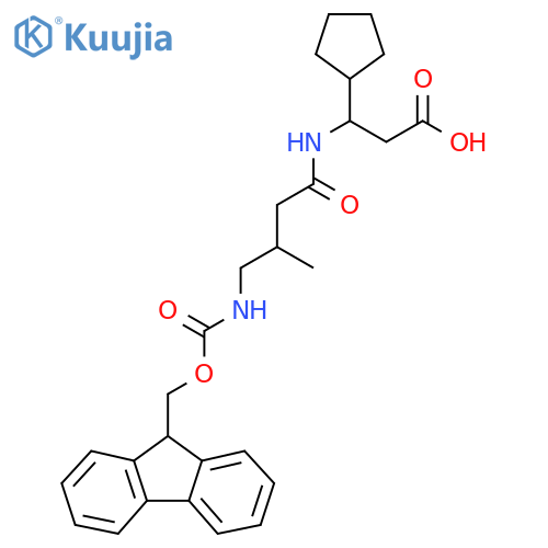 3-cyclopentyl-3-4-({(9H-fluoren-9-yl)methoxycarbonyl}amino)-3-methylbutanamidopropanoic acid structure