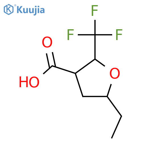 5-ethyl-2-(trifluoromethyl)oxolane-3-carboxylic acid structure