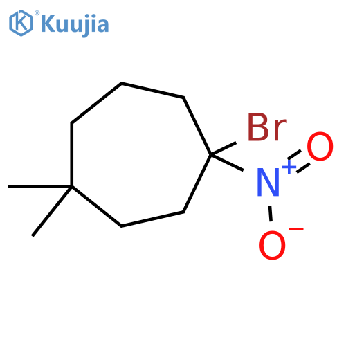 1-bromo-4,4-dimethyl-1-nitrocycloheptane structure