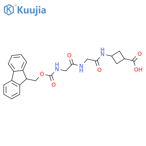 3-{2-2-({(9H-fluoren-9-yl)methoxycarbonyl}amino)acetamidoacetamido}cyclobutane-1-carboxylic acid structure