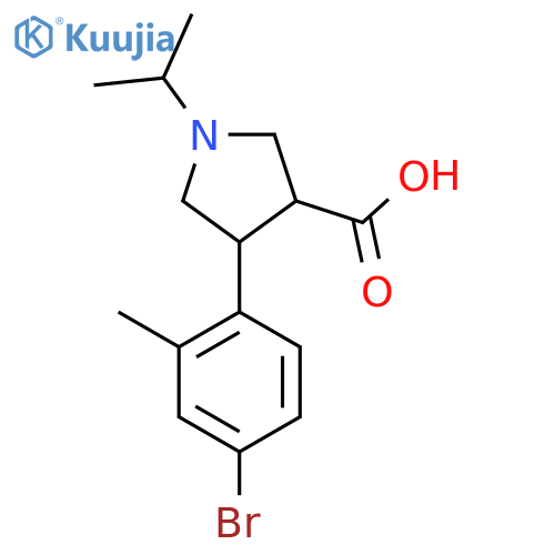 4-(4-bromo-2-methylphenyl)-1-(propan-2-yl)pyrrolidine-3-carboxylic acid structure